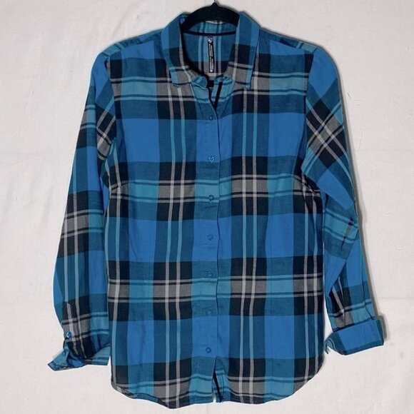 KUHL Blue Plaid Button up Shirt M - Picture 14 of 14